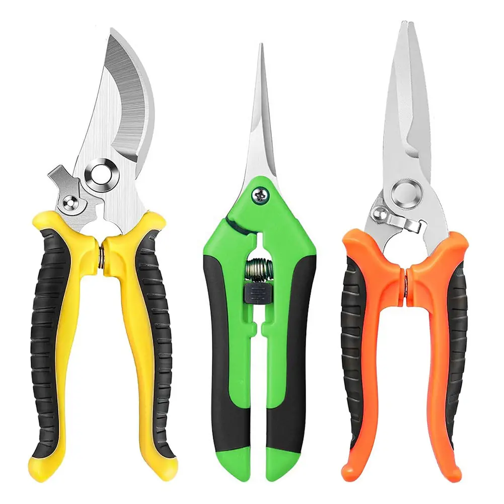 3Pcs Garden Pruning Shears Stainless Steel Handheld Clippers Flower Clippers for Harvesting Picking Indoor Outdoor Greenhouse