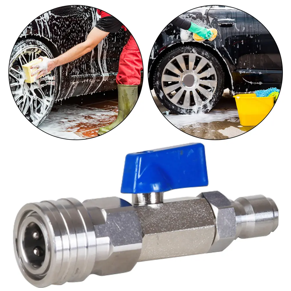 Control Water Flow Switch with 3/8 Or 1/4 Inch Quick Connector Quick Connect Ball Valve 4500 PSI for High Pressure Wash Machine
