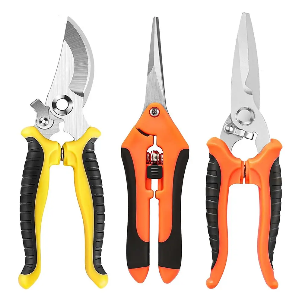 3Pcs Garden Pruning Shears Stainless Steel Handheld Clippers Flower Clippers for Harvesting Picking Indoor Outdoor Greenhouse