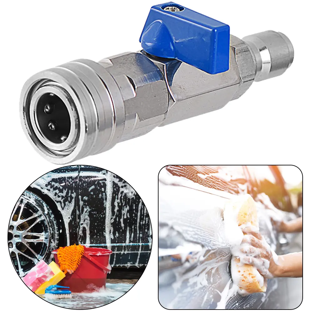 Control Water Flow Switch with 3/8 Or 1/4 Inch Quick Connector Quick Connect Ball Valve 4500 PSI for High Pressure Wash Machine