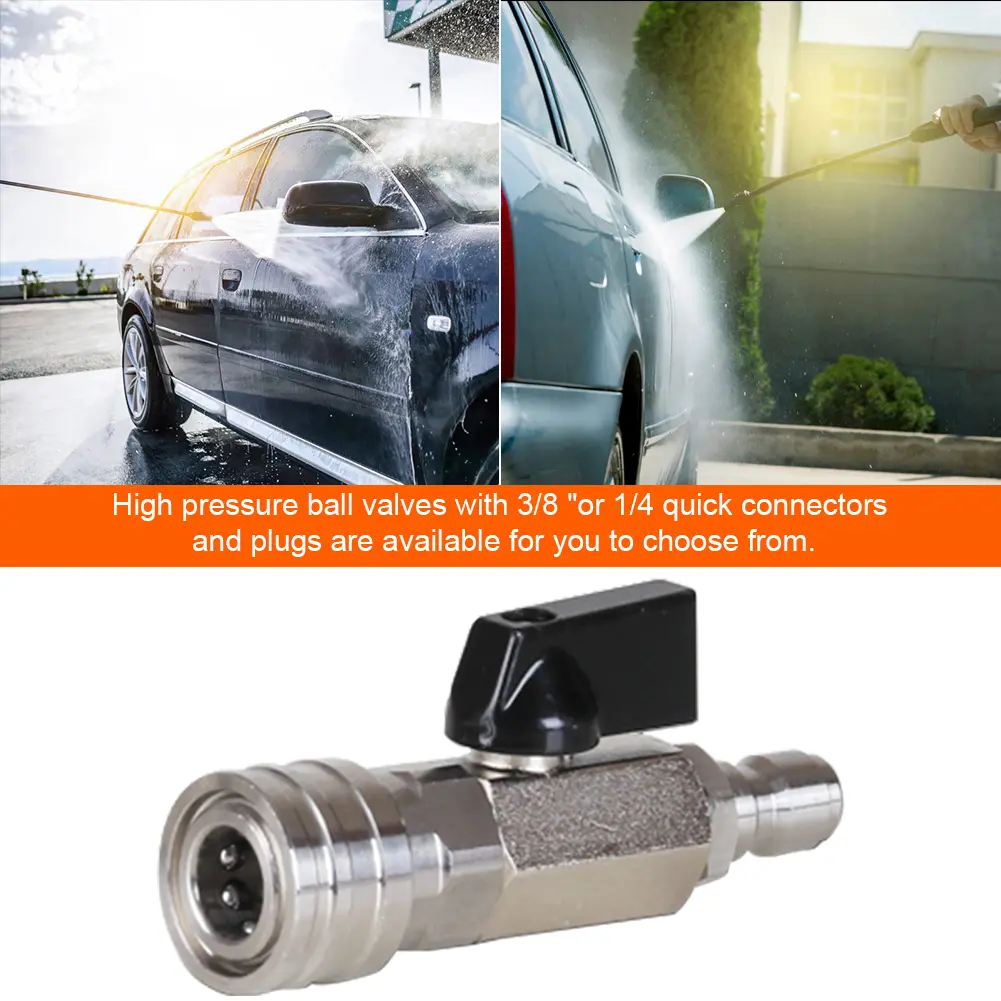 Control Water Flow Switch with 3/8 Or 1/4 Inch Quick Connector Quick Connect Ball Valve 4500 PSI for High Pressure Wash Machine