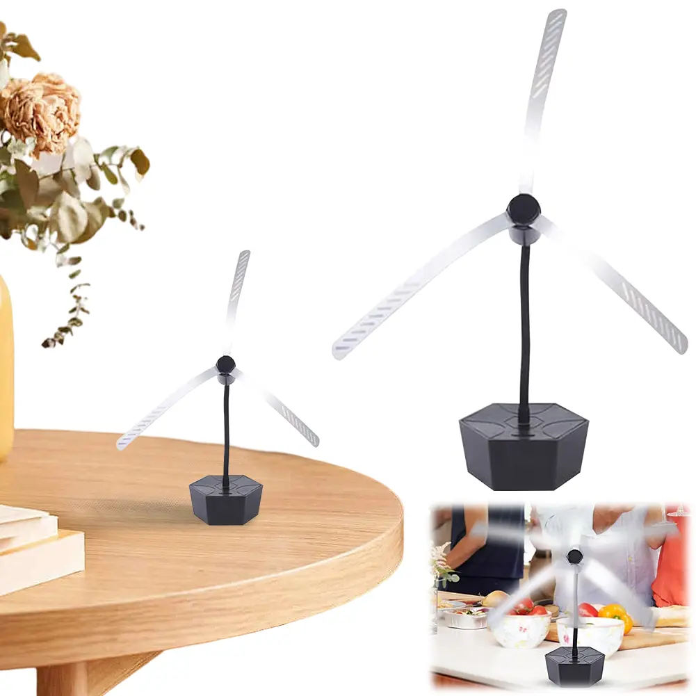 Fly Fan for Tables with Holographic Blades Food Spinning Fan Keep Flies Away Fly Fans for Food for Camping Home Restaurant Table