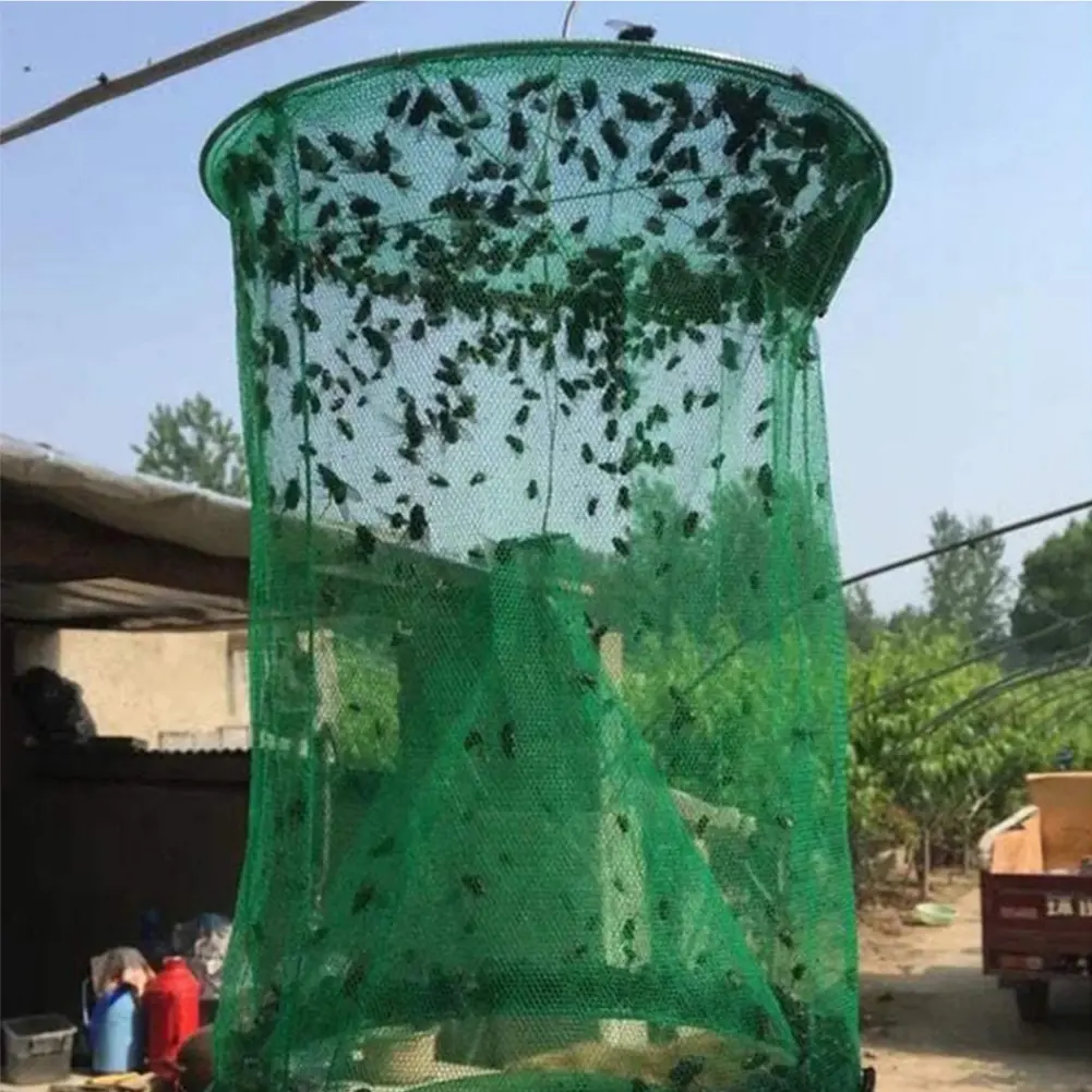 4/6/8PCS Fly Catcher Killer Pest Control Reusable Hanging Fly Trap Flytrap Cage Net Traps Outdoor Garden Hanging Flycatcher