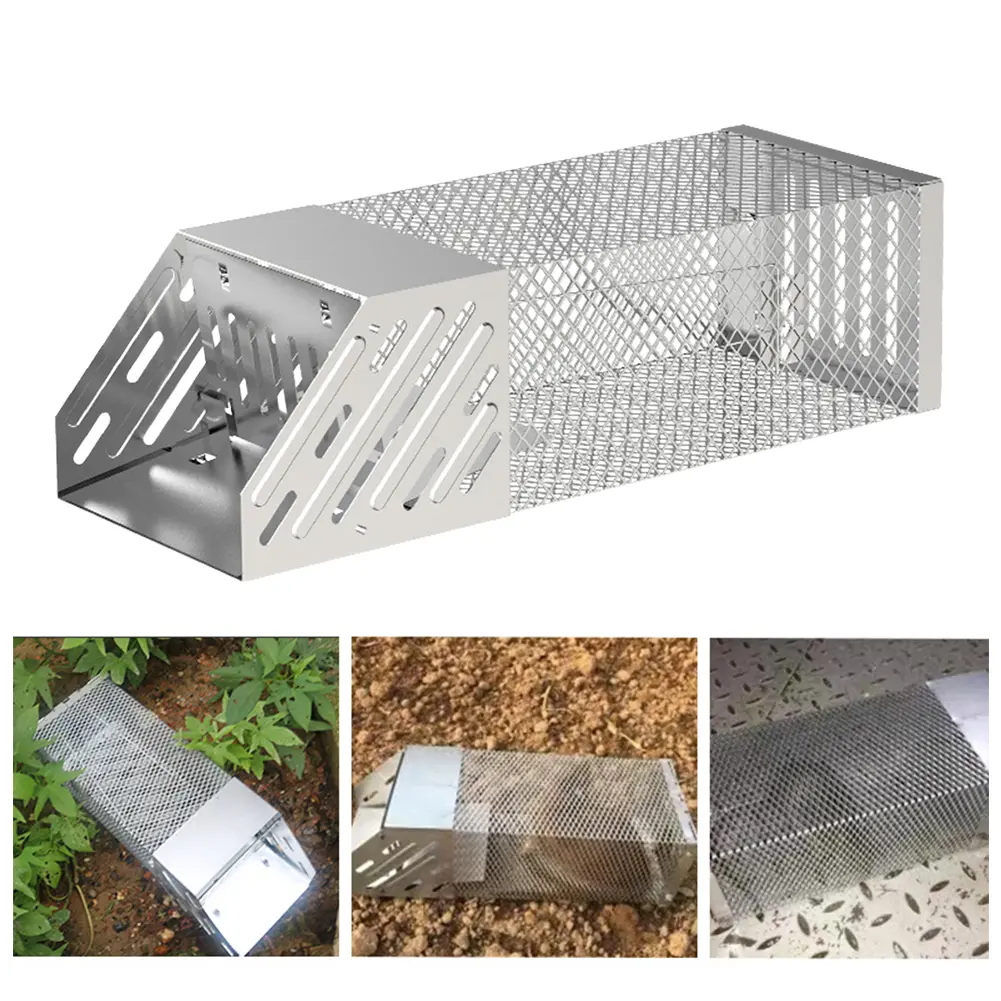 Indoor Outdoor Rat Trap Reusable Mice Rodent Rats Catcher Non-toxic Mousetrap Stainless Steel Exterminator Animal Mouse Catcher