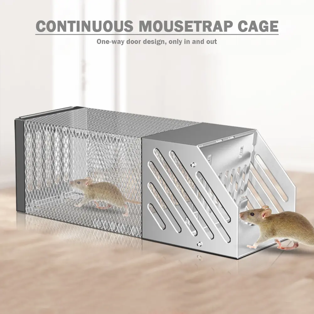 Indoor Outdoor Rat Trap Reusable Mice Rodent Rats Catcher Non-toxic Mousetrap Stainless Steel Exterminator Animal Mouse Catcher