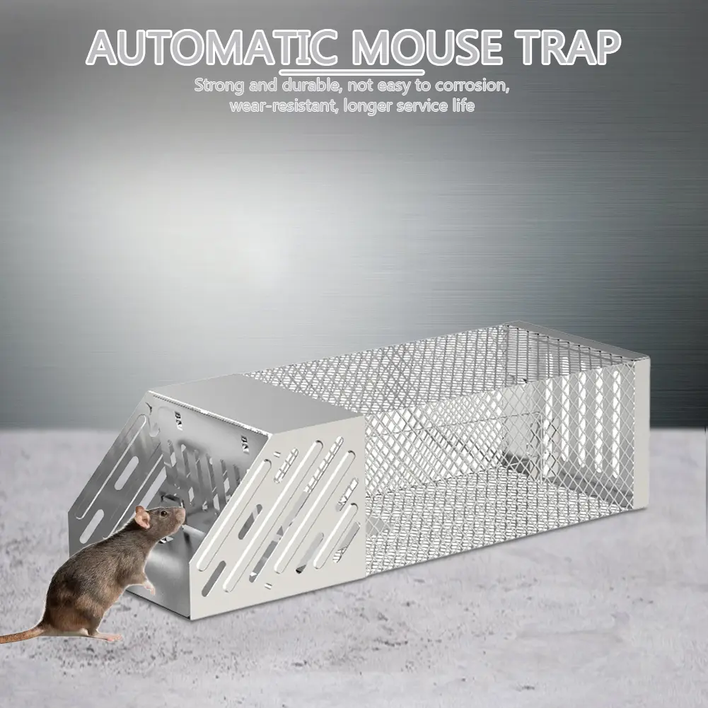 Indoor Outdoor Rat Trap Reusable Mice Rodent Rats Catcher Non-toxic Mousetrap Stainless Steel Exterminator Animal Mouse Catcher
