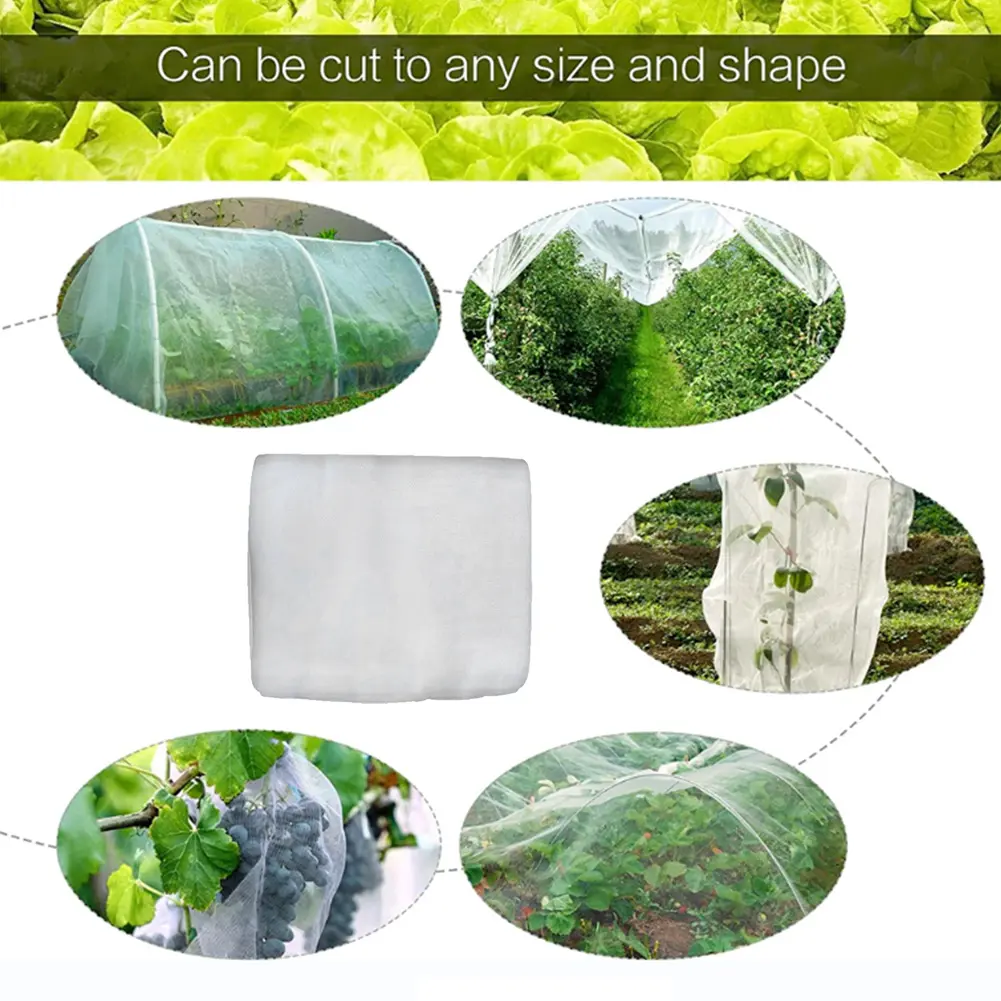 2Pack 8x32Ft Garden Netting Row Cover Mesh Netting Insect Pest Barrier Net Plant Cover for Vegetable Plants Fruits Trees