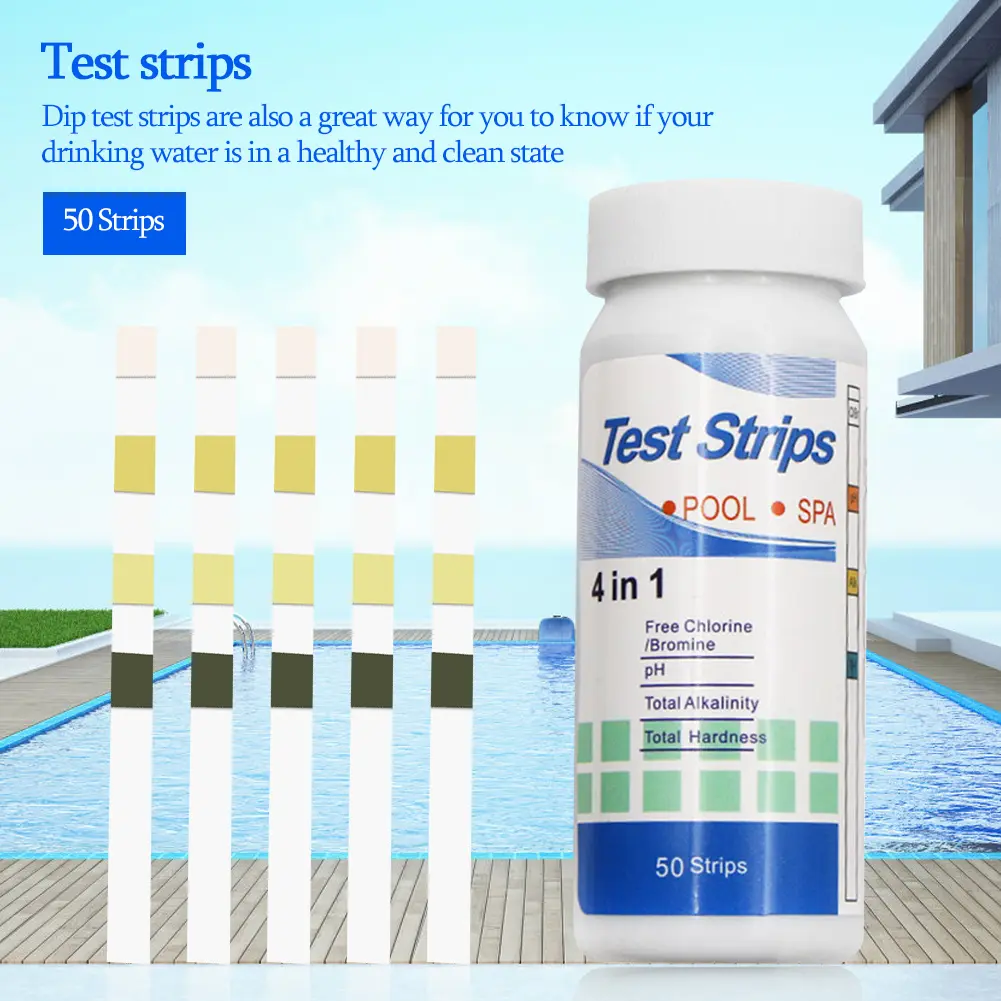 4-20Box 4 In 1 Test Paper Chlorine Immersion Hot Tub PH Test Spa Strips Test Water Test Strips Swimming Paper Pool Tester Tool