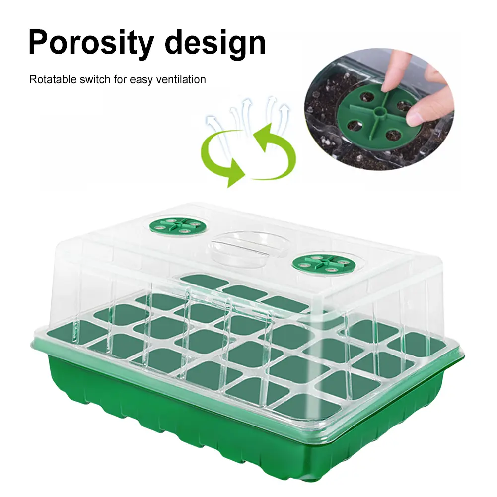 24/48 Holes Seedling Starter Trays with Humidity Dome Seed Propagation Container Accessories for Hydroponics Growing System