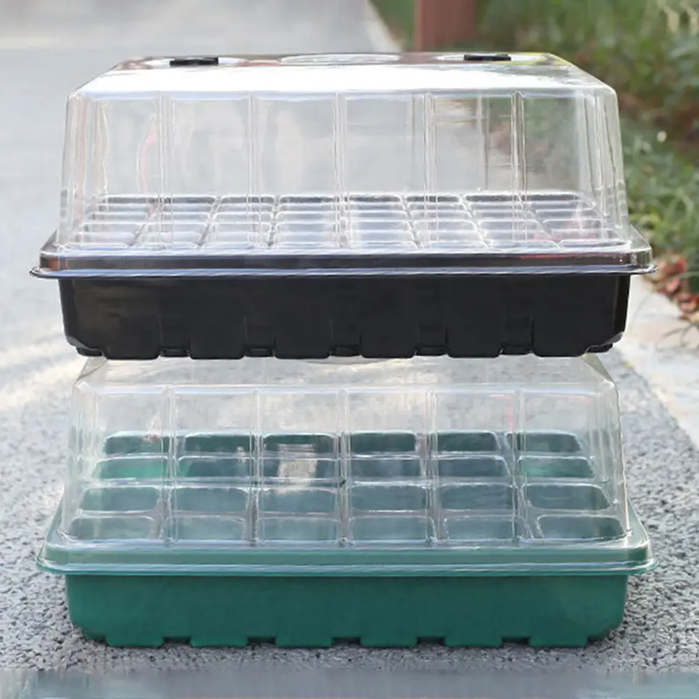 24/48 Holes Seedling Starter Trays with Humidity Dome Seed Propagation Container Accessories for Hydroponics Growing System