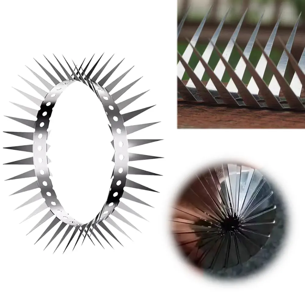 Bird Spikes Stainless Steel Bird Repellent Spikes with Gloves Anti Pigeon Anti-bird Squirrel Garden Fences for Garden Lawn Pipe