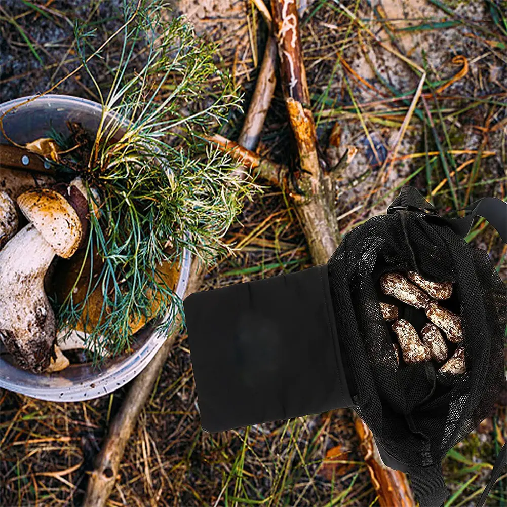 1-5Pc Harvesting Bag Mesh Fruit Picking Bag Large Capacity with Adjustable Shoulder Strap for Mushroom Hunting Gathering Outdoor