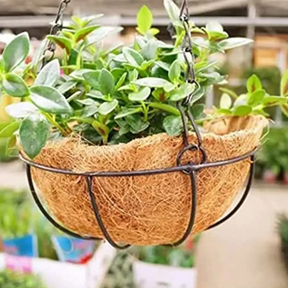 4/5PCS Natural Hanging Basket Liner Wall Decoration Coconut Fiber Flower Planter Breathable Waterproof for Greenhouse Supplies