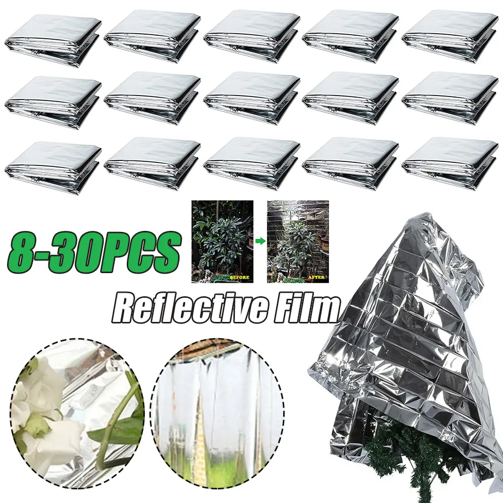 8-30PCS Silver Mylar Highly Reflective Films 210x130cm for Grow Foil Tent Room Garden Greenhouse Farming Increase Plant Growth