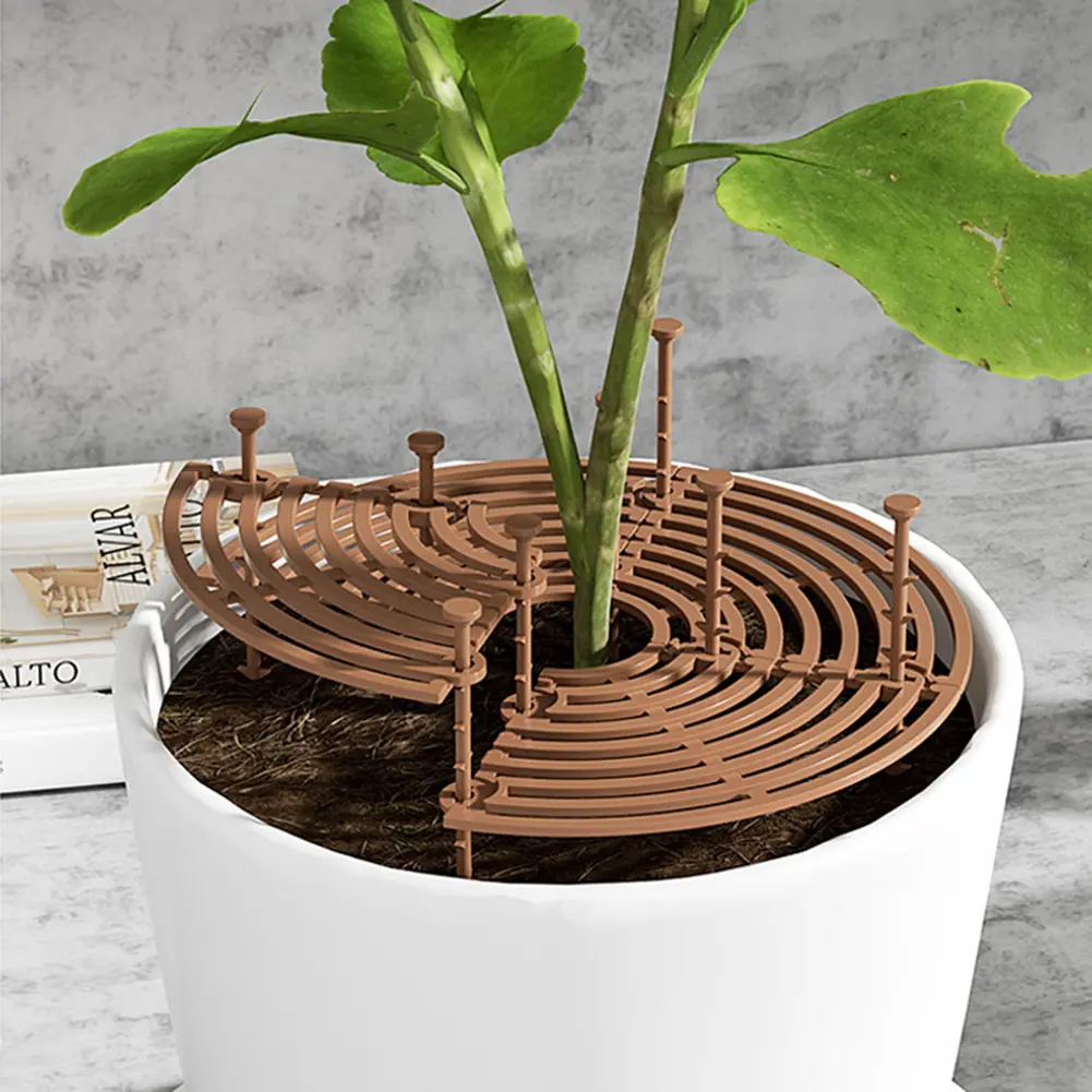 2-5PCS Plant Pot Soil Guard With Nails Plant Pot Grid Flower Pot Cover Baby Safety Mouse Garden Home Plant Protector Repel Cats