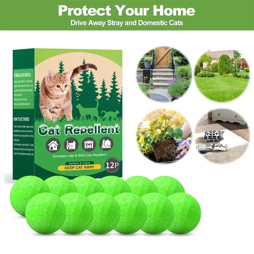 12 Pack Cat Deterrent Outdoor Indoor Natural Peppermint Oil Cat Repellent Dog Repellent Keep Cats Off Yard Garden Lawn Plants