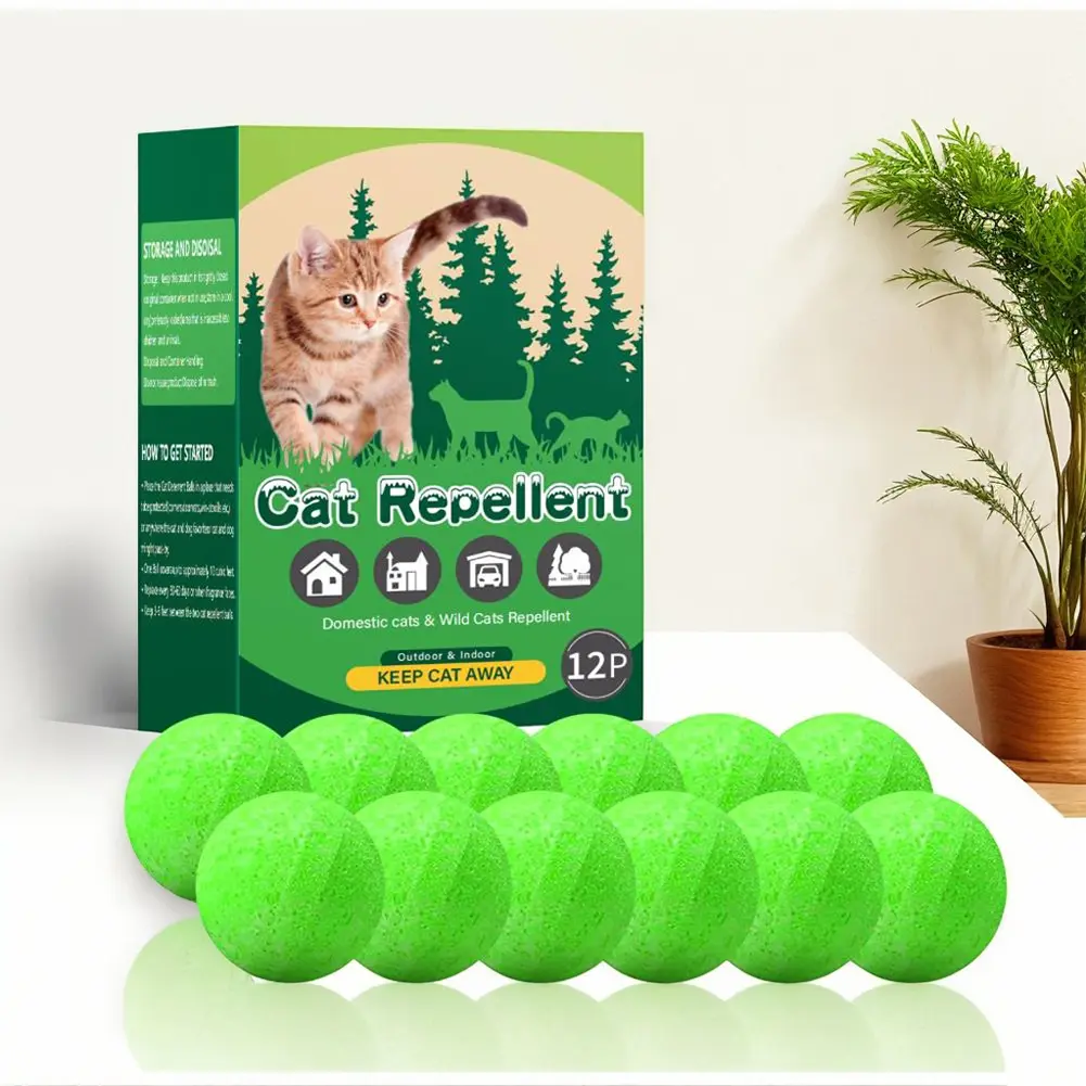 12 Pack Cat Deterrent Outdoor Indoor Natural Peppermint Oil Cat Repellent Dog Repellent Keep Cats Off Yard Garden Lawn Plants