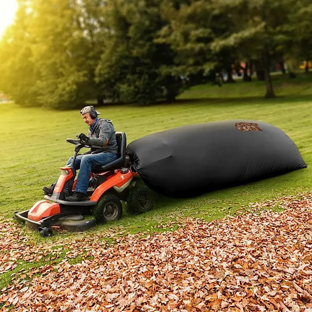 Lawn Tractor Leaf Bag Grass Catcher Bag Garden Leaf Bag 200×130cm Wear-Resistant Large Capacity 420D Oxford Cloth for Lawn Mower