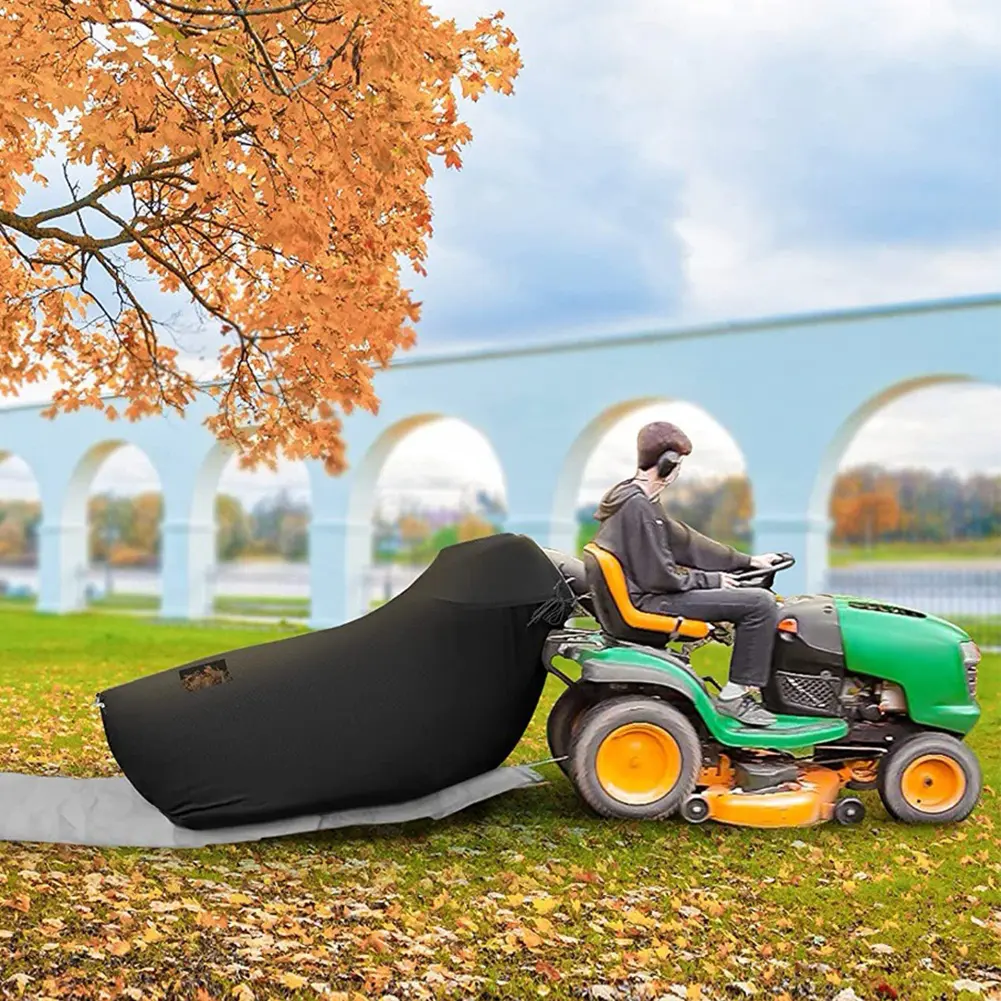Lawn Tractor Leaf Bag Grass Catcher Bag Garden Leaf Bag 200×130cm Wear-Resistant Large Capacity 420D Oxford Cloth for Lawn Mower