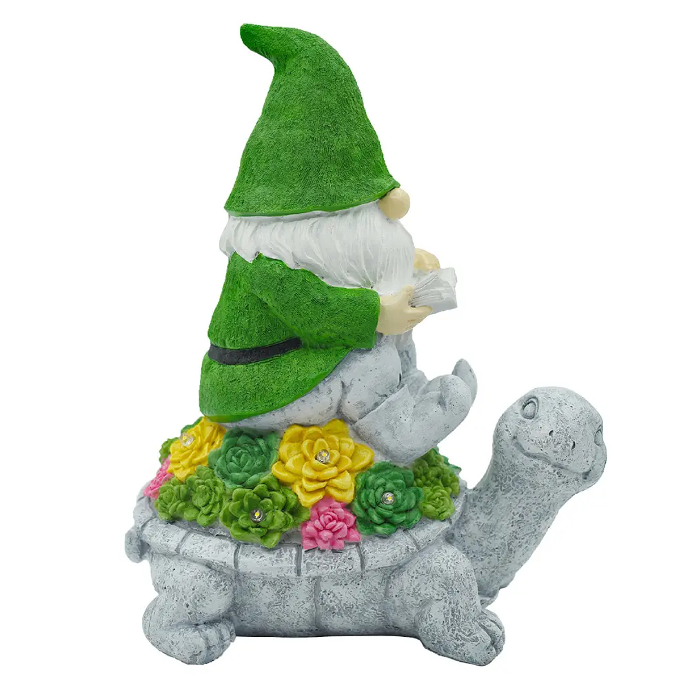 Angel Garden Statue Solar Lamp Decor with Solar Light Resin Turtle Figurine Lawn Ornament Outdoor Decor for Patio