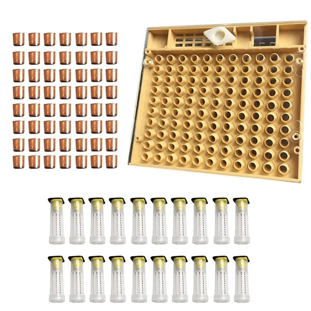 120pcs Plastic Bee Cell Cup Queen Rearing System Cultivating Box Beekeeping Tool