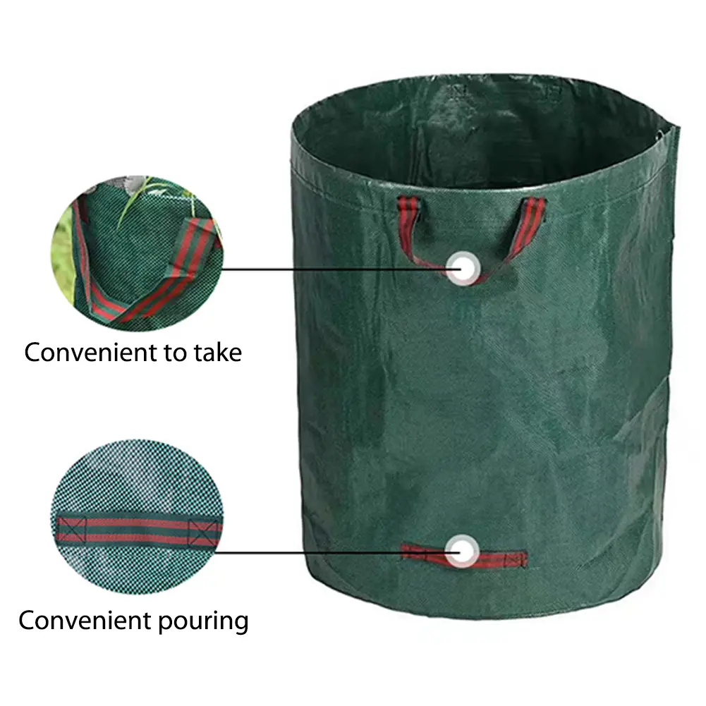 Portable Reusable Trash Storage Container Large Capacity Light Trash Can Waterproof PP Woven Bag 100/200/300/400/500L