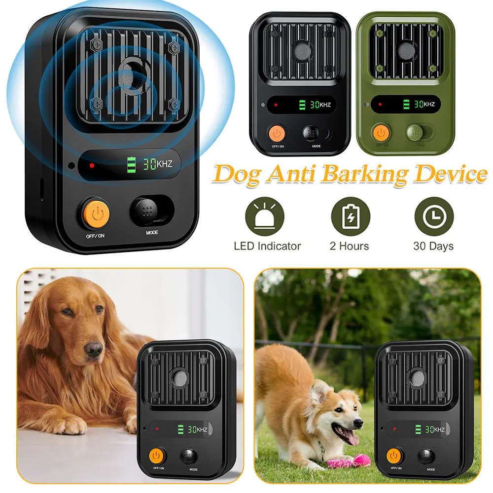 Ultrasonic Dog Driving Device Waterproof Automatic Dog Barking Stop Device USB Rechargeable Dog Repeller Pet Training Supplies