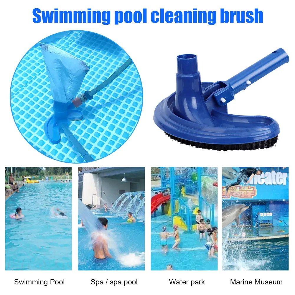 Vacuum Head Brush Cleaner Pool Suction Crescent Type Swimming Pool Cleaning Tool