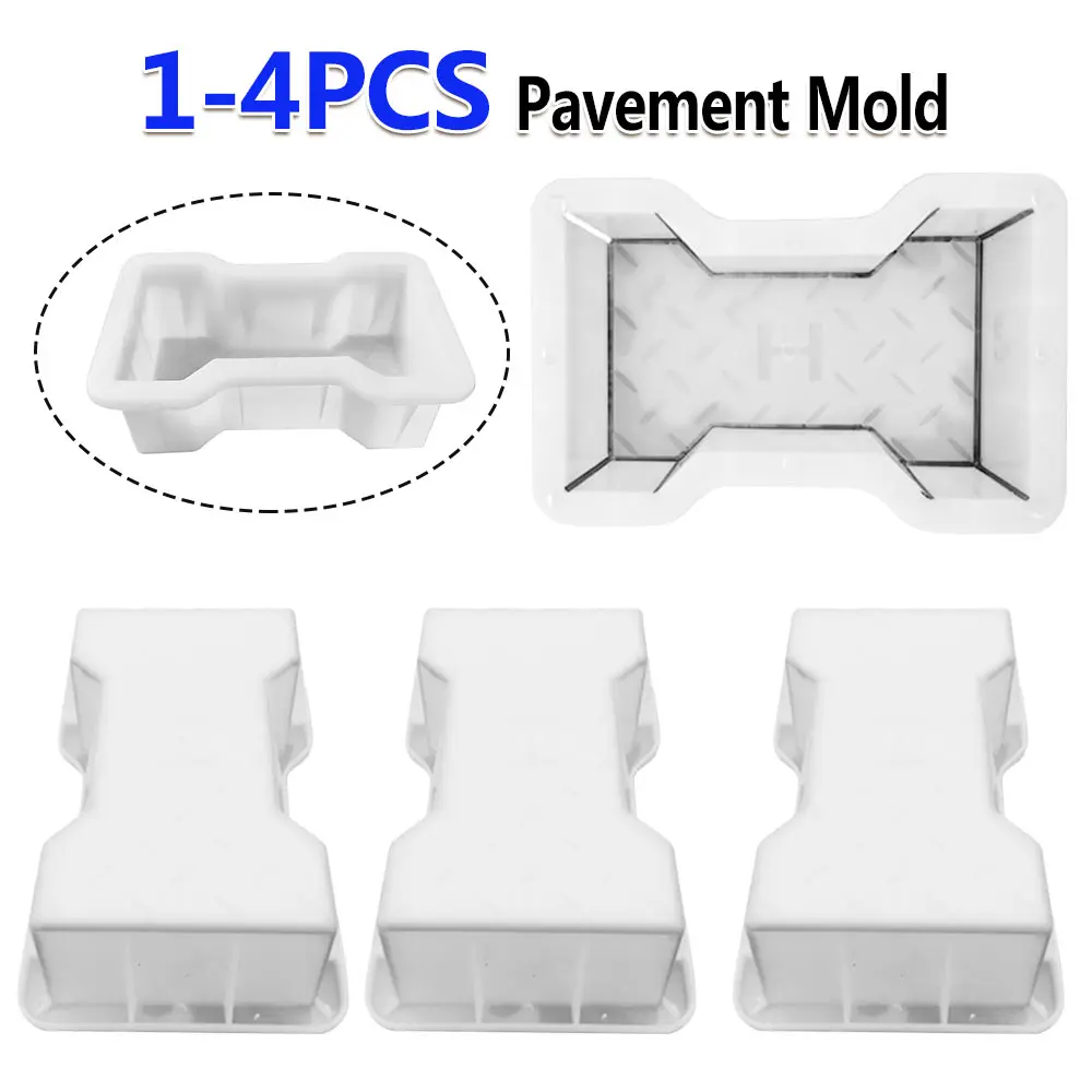 1-4PCS Home Garden Courtyard DIY Paving Mould Road Concrete Brick Carving Stone Path Paving Road Walk Maker Mold Imitation