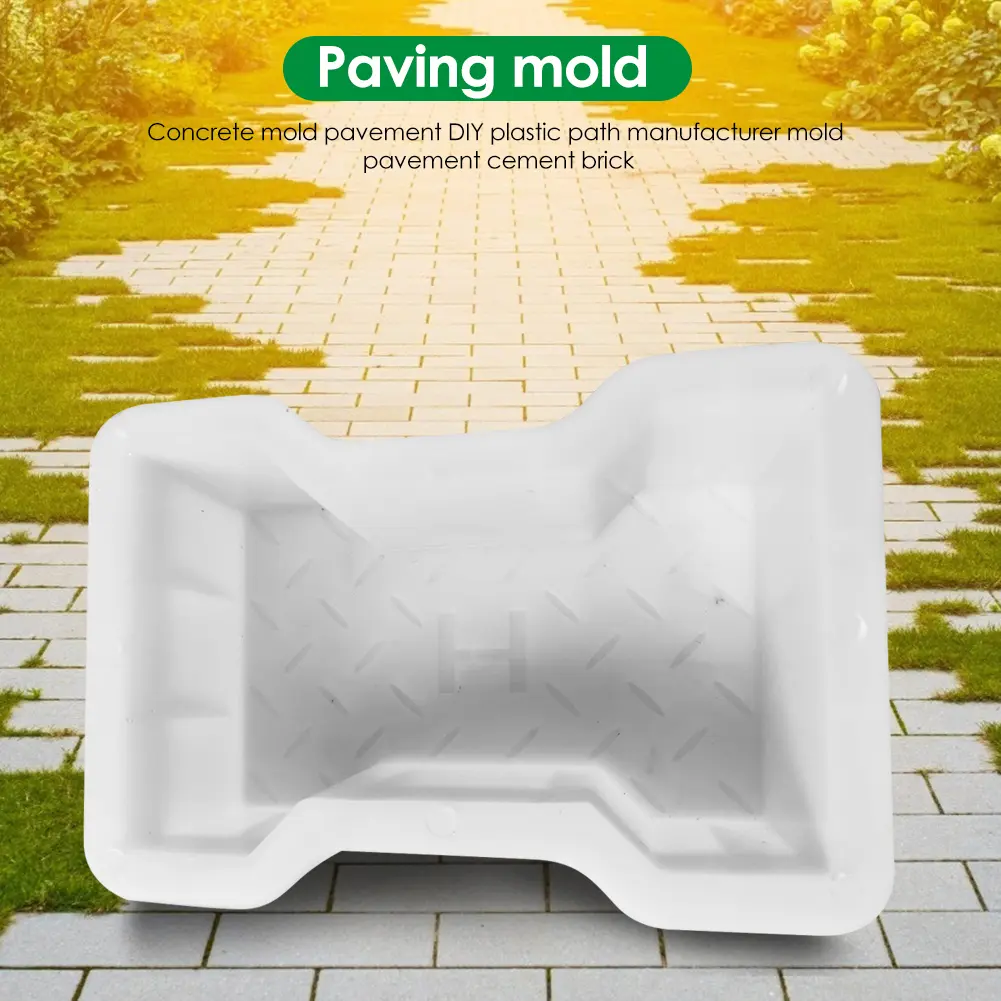 1-4PCS Home Garden Courtyard DIY Paving Mould Road Concrete Brick Carving Stone Path Paving Road Walk Maker Mold Imitation