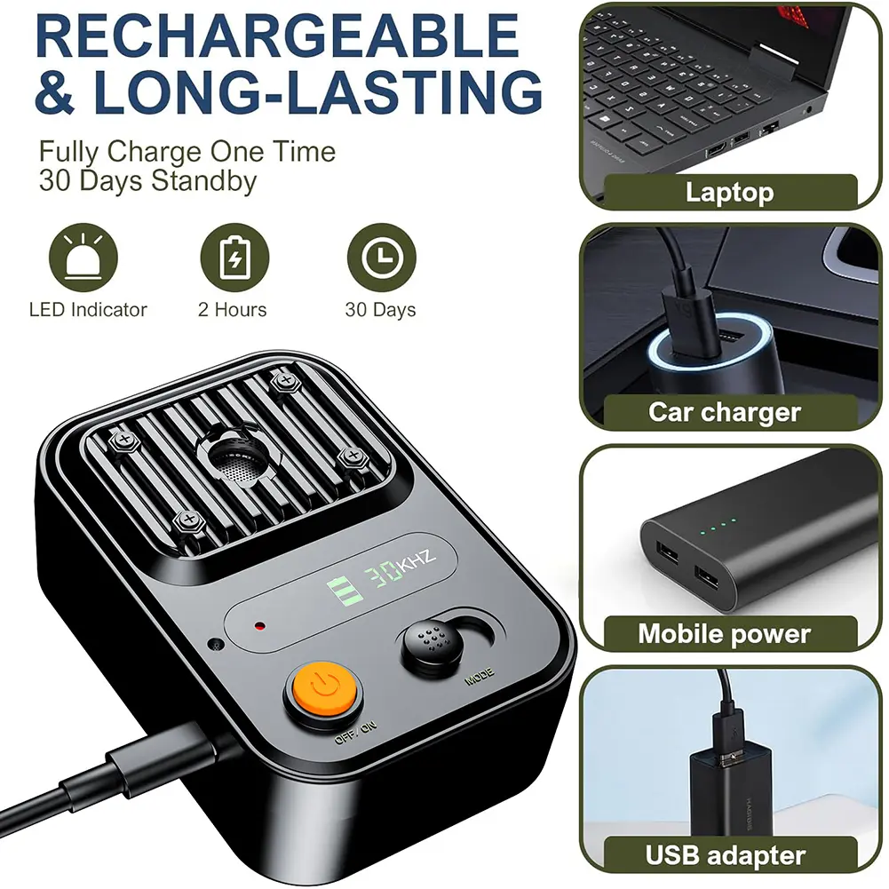Ultrasonic Dog Driving Device Waterproof Automatic Dog Barking Stop Device USB Rechargeable Dog Repeller Pet Training Supplies