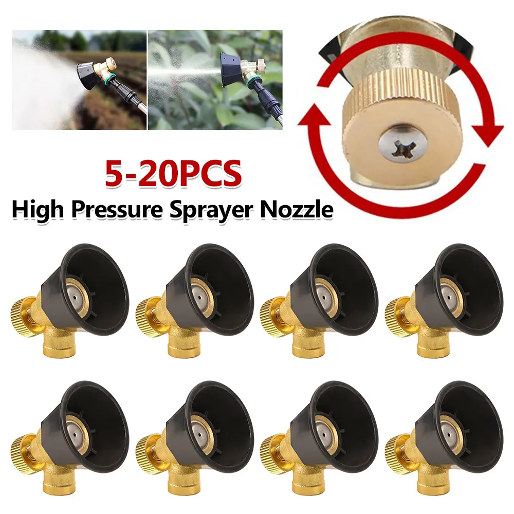 5-20PCS High Pressure Sprayer Nozzle Adjustable Agricultural Atomization Nozzle Agricultural Spray Nozzle Head for Watering