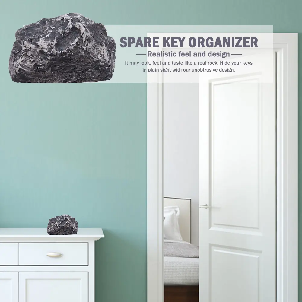 Stone Shape Hide Storage Box Weather-Proof Fake Rock Storage Case Security Resin Real-Looking Real-Feeling for Outdoor Garden