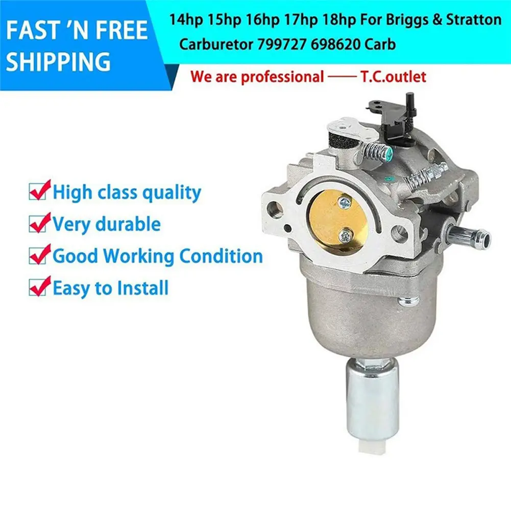 799727 Garden Mower Carburetor Easy To Install Garden Carburetor Replacement Carburetor Carb for Briggs Stratton 15/16/17/18hp