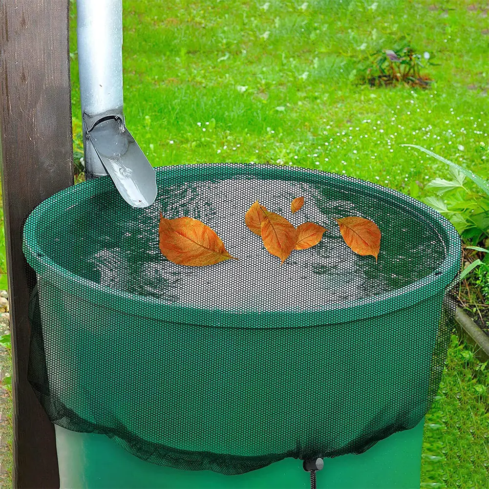 3-10Pc 60cm Garden Rain Barrel Mesh Screen with Drawstring Nylon Water Tank Filter Insect Net Bag Anti-insect Practical Supplies