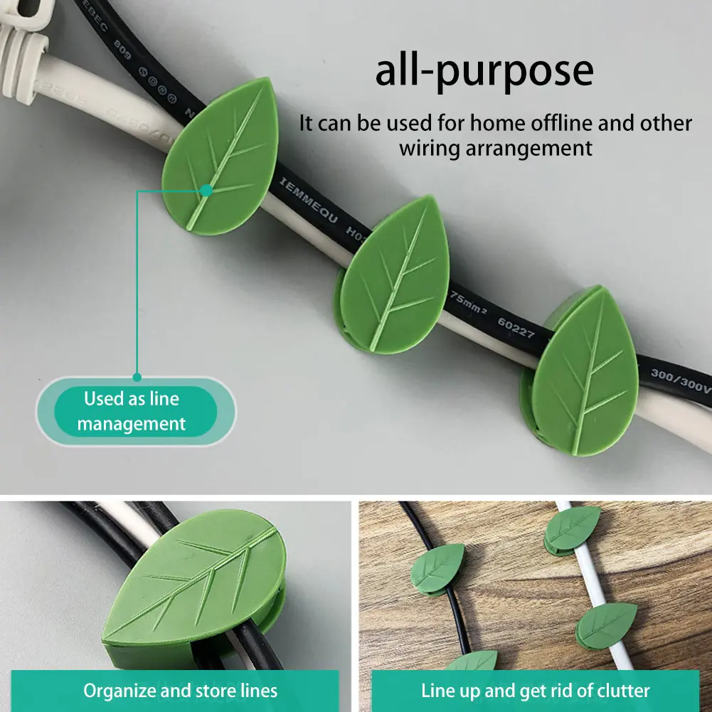 50-300PCS Buckle Leaf Clips Plant Climbing Wall Fixed Buckle Leaf Shaped Clips Self-Adhesive Flower Vine Climber Support Parts