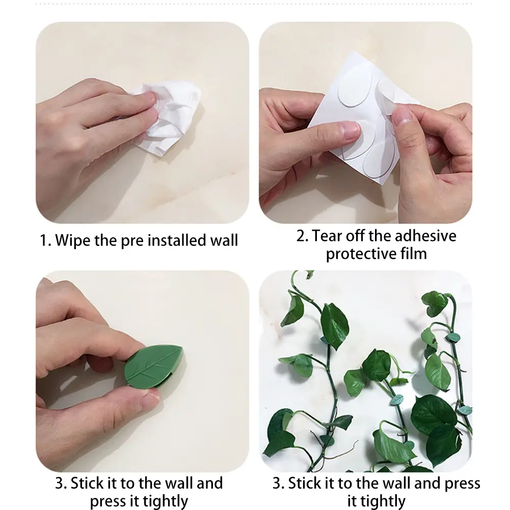 50-300PCS Buckle Leaf Clips Plant Climbing Wall Fixed Buckle Leaf Shaped Clips Self-Adhesive Flower Vine Climber Support Parts