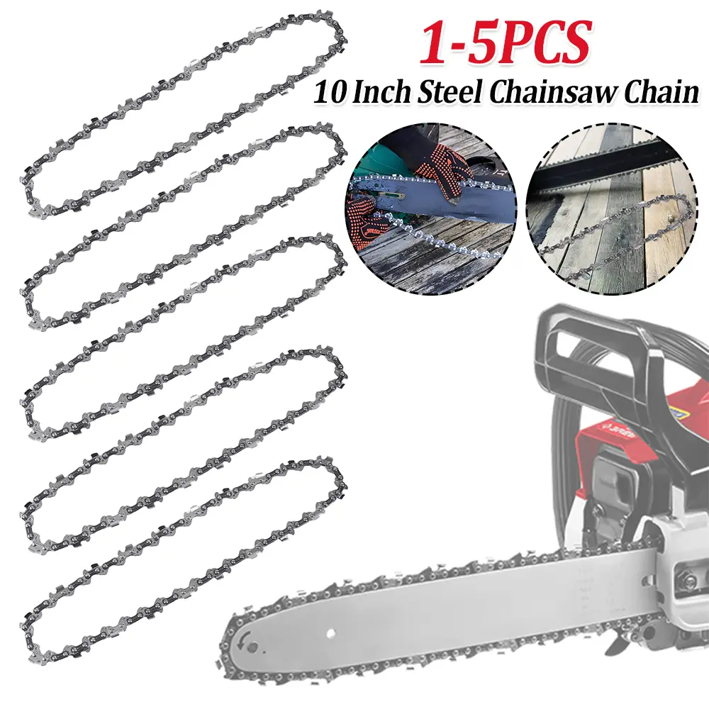 1-5PCS 10 Inch Steel Saw Chain Spare Parts 40 Drive Links Replacement Chainsaw Saw Chain Chainsaw Blades Electric Saw Accessory