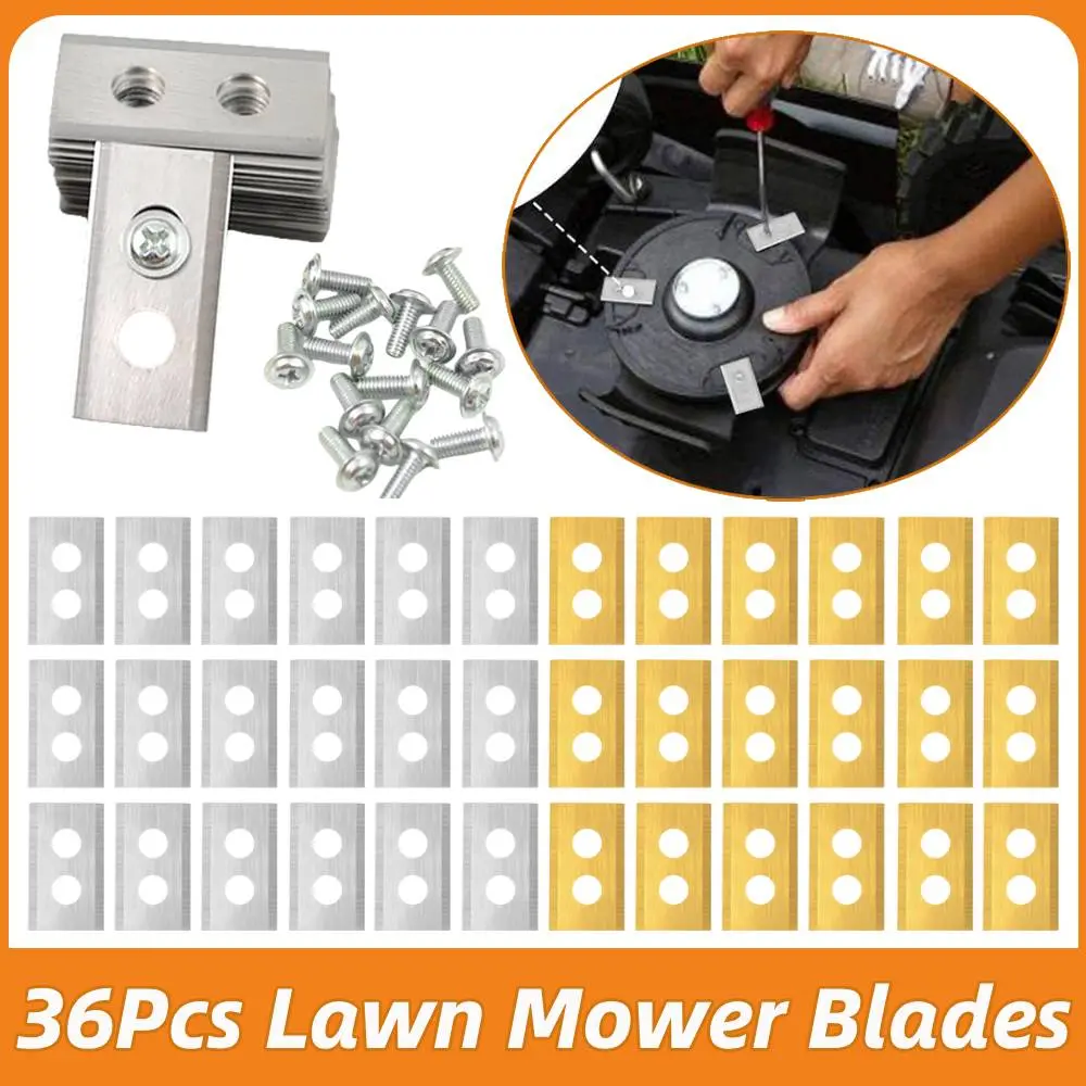 For Mammotion Luba Robot 36Pcs Lawn Mower Blades with Washers & Screw Metal Replacement Blades Wear Resist Lawn Cutting Blade