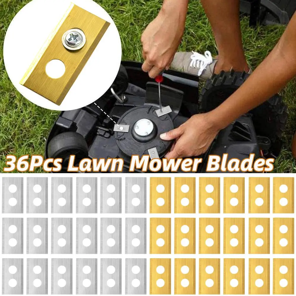 For Mammotion Luba Robot 36Pcs Lawn Mower Blades with Washers & Screw Metal Replacement Blades Wear Resist Lawn Cutting Blade