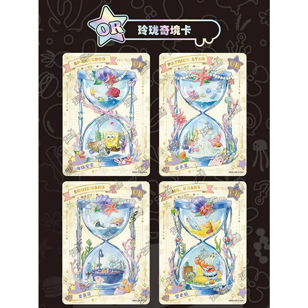 KAYOU Genuine SpongeBob SquarePants Card Fun Time Series Funny Animation 25th Anniversary Character Collection Cards Kids Gifts