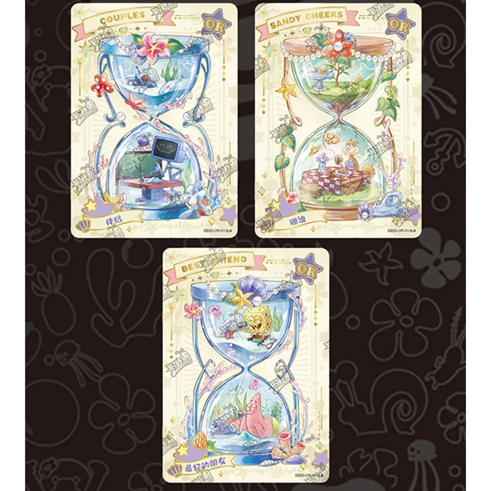KAYOU Genuine SpongeBob SquarePants Card Fun Time Series Funny Animation 25th Anniversary Character Collection Cards Kids Gifts
