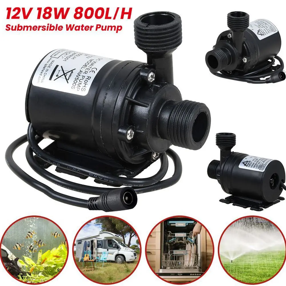 Garden High Pressure Pump 18W DC Water Pump DC 12V High Pressure Water Pump IP68 Waterproof Low Noise High Performance Lift 5M