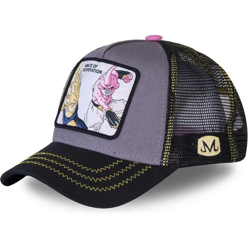 Dragon Ball Buu Goku Cap Summer Travel Peaked Cap Men's Embroidery Hip-Hop Cap Style Sun Visor Adjustable Trucker Mesh Cap