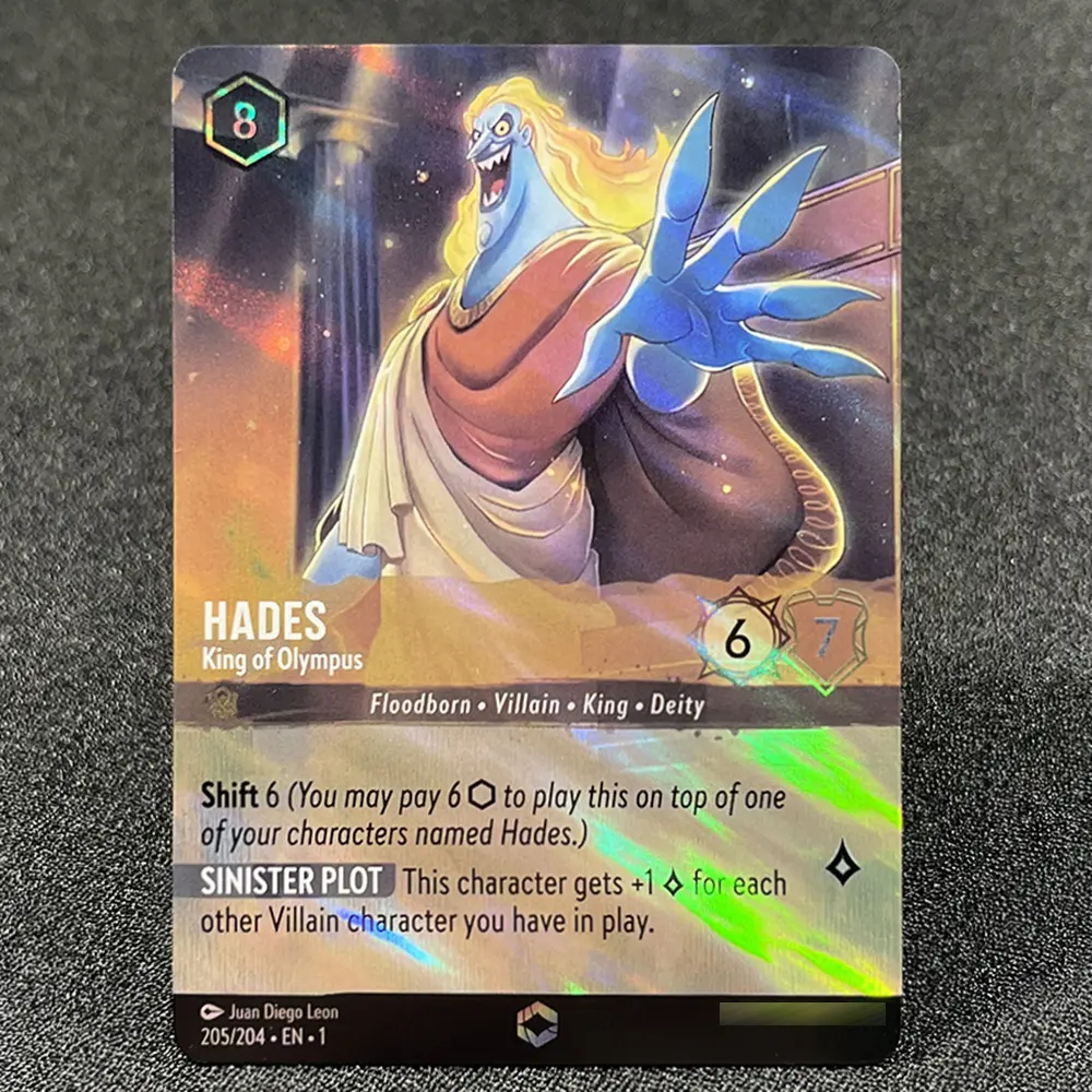 Lorcana Single Card the First Chapter Proxy Cards Enchanted Foil Cards Aurora Muai Hades Genie Simba Tinker Bell English