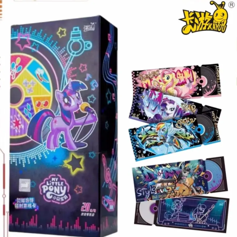 KAYOU Genuine My Little Pony Card Laser Ticket Stub Card Flashing Rock Band Peripheral Card Theme Game Collection Card Gift