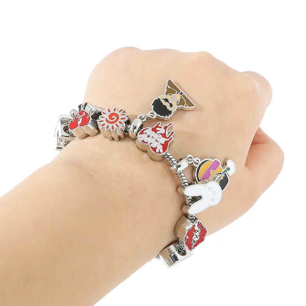 Bad Bunny Charms for Bracelets Snake Chain Bangles For Women Hip Hop Singer Gift Fashion Accessories