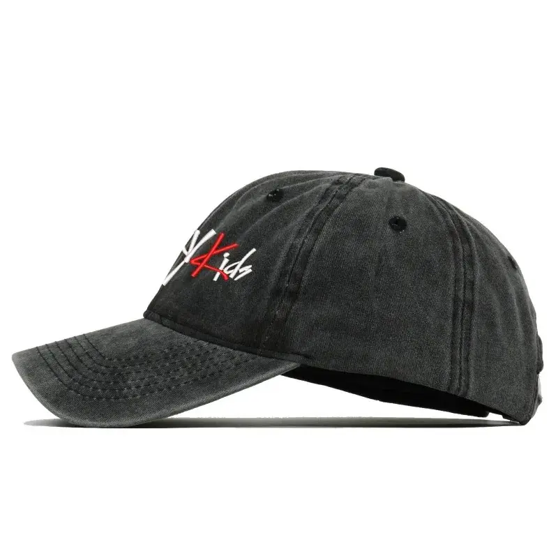 SKZOO Idol Gift Korean Version Pure Cotton Fabric Embroidered Washed Baseball Cap for Men and Women Sun Protection
