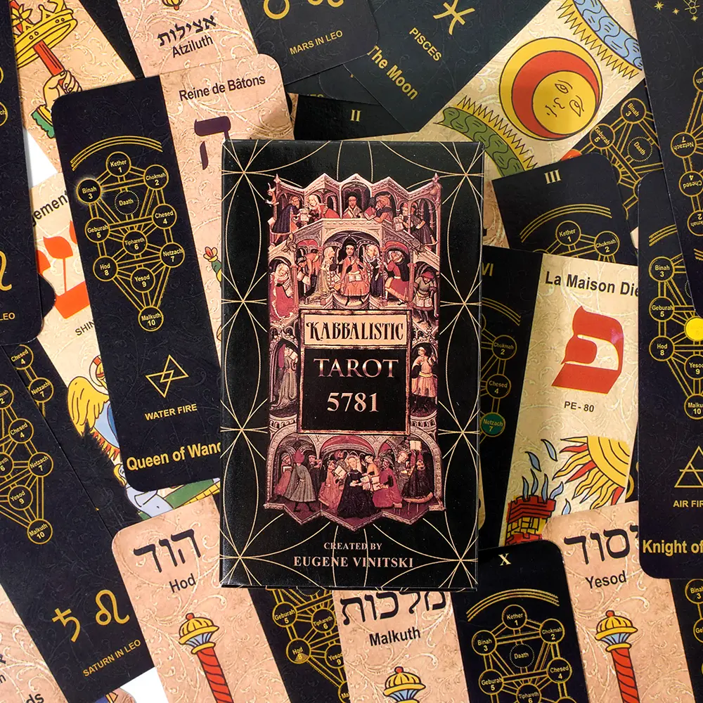 Kabbalistic Tarot Deck 5781 by Eugene Vinitiski Mystical Kabbalah Inspired Oracle Cards Divination and Spiritual Insight Deck