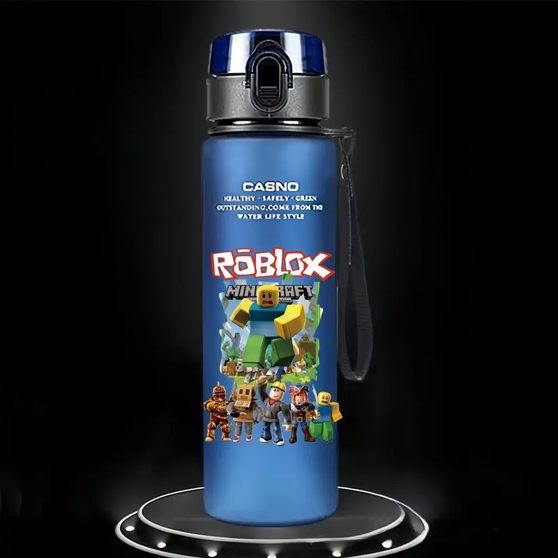 560ml Game Roblox Anime Student Children's Cartoon Casual Sports Water Cup Plastic Frosted Cups Student Daily Necessities Gifts